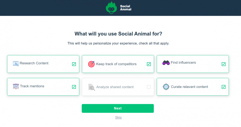 Social-Animal dashboard